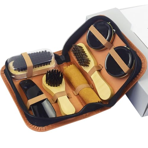 Qianly Kit completo de cuidados com calçados Kit de engraxate para sapatos Kit portátil para engraxa