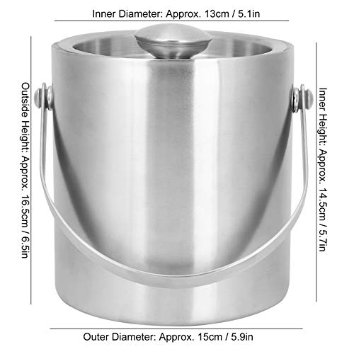 Balde de gelo 2L de parede dupla de barril de gelo de alta capacidade isolado balde de gelo de champ