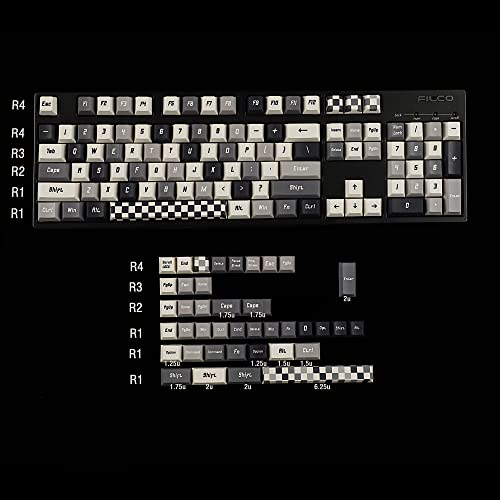 Image of 144 Chess Board Keycaps Dye-Sub Thick PBT Cherry Profile Key caps for TKL 61 64 68 75 87 96 104 108 GMMK MX Mechanical Keyboard