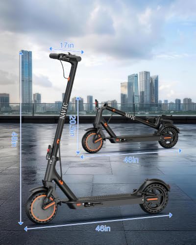 Image of NAVIC Adult Electric Scooter, Folding E Scooter with 350W /500W /750W Powerful Motor, 8.5 inch /10 inch /14'' Solid Tires, 22 /19 /16Mph, 19-31 Miles Max Range, Commuting Scooters with Dual Brakes System, APP