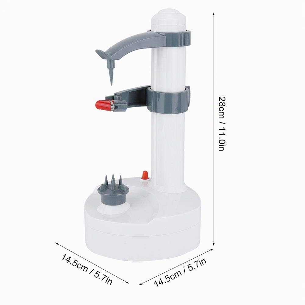 Éplucheur électrique de pomme de terre, coupeur multifonctionnel automatique de rotation de fruits et légumes Machine électrique automatique d'épluchage de fruit Éplucheuse Machine(blanc)