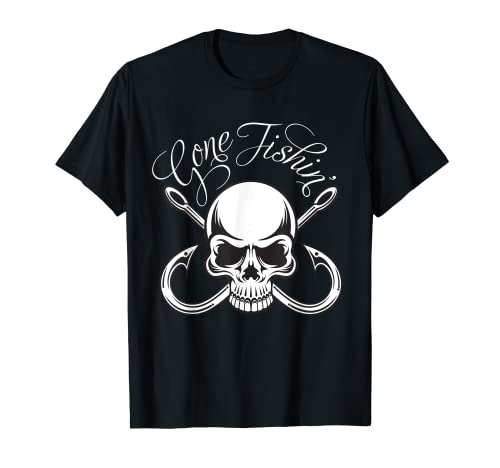 Gone Fishin' - Ganchos de calavera y cruz Camiseta