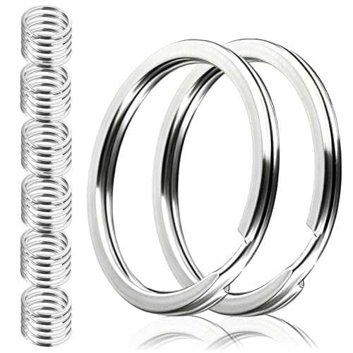 25mmx30 Pcs Flat Marine Grade Multi-Purpose Metal Keychain Rings
