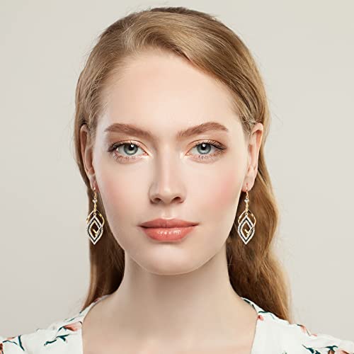 14K Gold Plated Dangle Earrings Bohemian Boho Diamond Earrings Liner Swirl Gold Boho Jewelry For Women Girls Gifts #TOP1