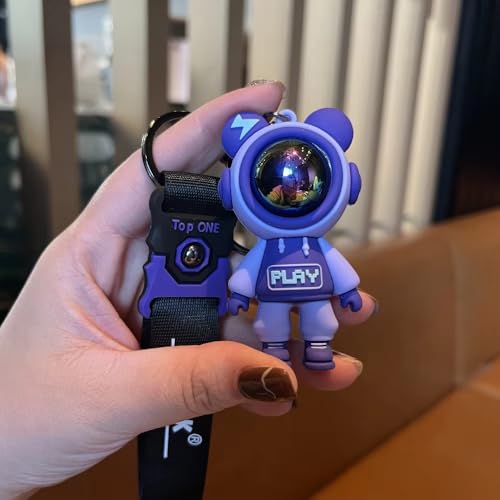 Image of Cute Cartoon Keychain for Girls Boys Silicone Kawaii Anime Character Keyring for Bags, Backpacks, Purse Handbag or Car Keys - Funny Keychain Wristlet for Kids