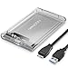 Produktbild deleyCON SSD Festplattengehäuse USB 3.1 Gen. 1 für 2,5 Zoll SATA 3 SSD / HDD / 7 mm / 9,5 mm SATA III Festplatten Externes Gehäuse UASP [Transparent]