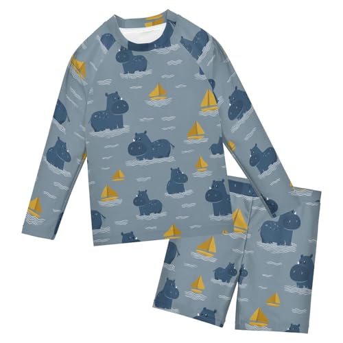 Conjunto de natación manga larga niño que evita quemaduras Funny Hippo