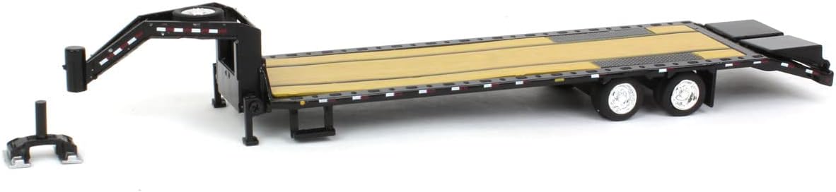Collectibles Greenlight 30390 Gooseneck Trailer - Black with Red and White Conspicuity Stripes (Hobby Exclusive) 1:64 Scale Diecast for Unisex Adult