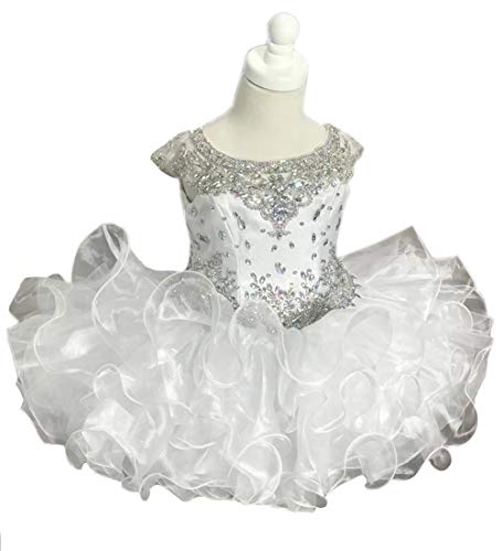 Junguan Baby Toddler Girls Cap Sleeve Cupcake Pageant Dress for Infant Birthday Party Tutu Dresses ST0023