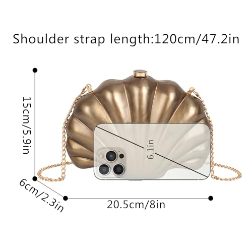 Image of Women Seashell Evening Bag Purse Mermaid Chain Strap Clutch Handbag Shoulder Bag | Seashell