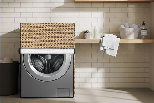 Image of Stylista Washing Machine Cover Compatible for Bosch 6 kg 5 Star Inverter Fully Automatic Front Loading Washing Machine WLJ2016WIN Symmetric Pattern Beige