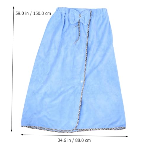Conjunto de toalla de baño de alta absorción con gorro transpirable azul 3