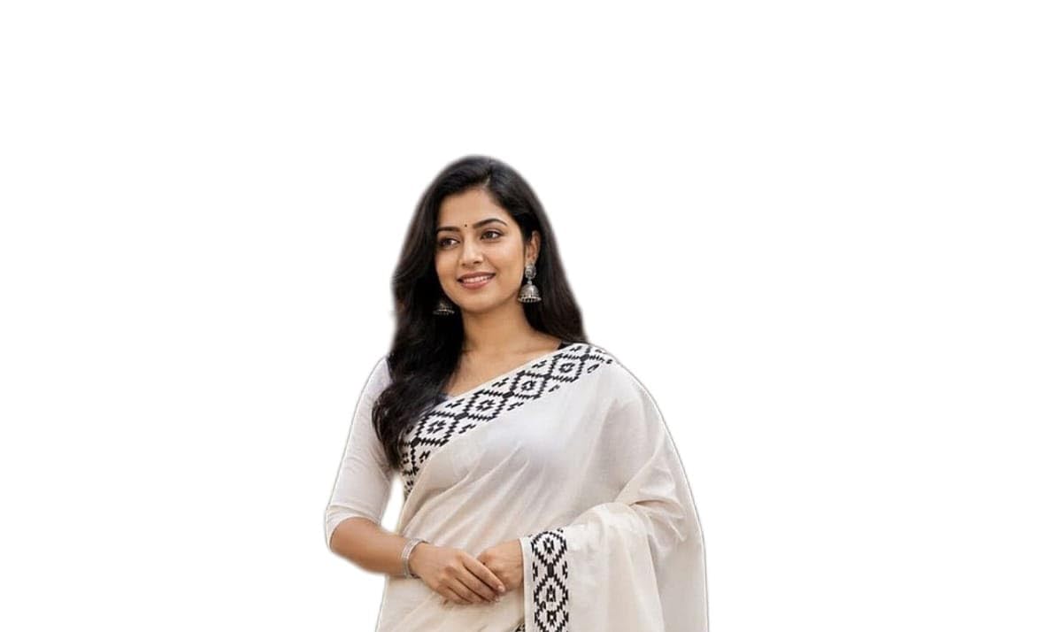 KUTHAMPULLY PURE COTTON SETMUNDU [ 2 METER DOTHI +2.80 METER SHAWL] | HANDPRINTED-image-12