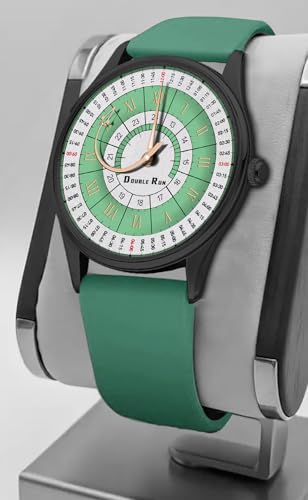 Image of DOUBLERUN Black Case Silicone Strap, 24-Hour Display, Roman Numerals, Analog Watch