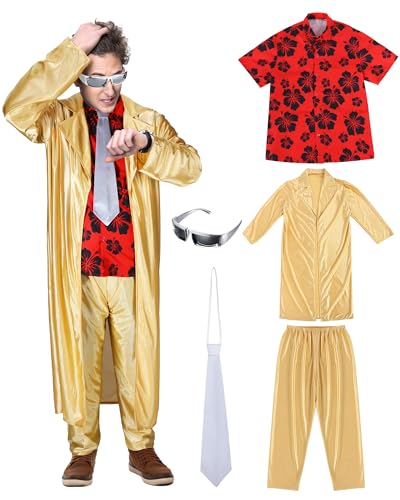 Cotwinter 5 Pcs Halloween Future Costume for Adult Doc Scientist Cosplay Set for Halloween Cosplay Party(L)
