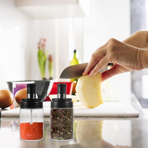 Frascos de vidrio templado de 250ml con cuchara para conservar condimentos 5