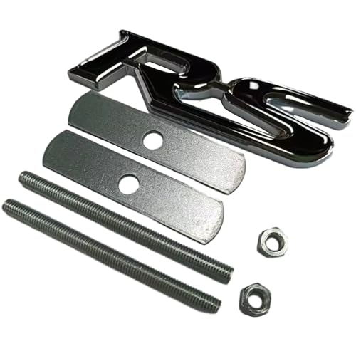 Image of 3D Raised Letters RS Emblem Grill Metal Badge Fits for Camaro Series Automotive Decoration(Black)