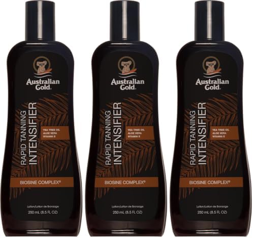 Australian Gold Rapid Tanning Intensifier Lotion, 8.5 Fl Oz | With Tea Tree Oil and Aloe Vera | Vitamin E (Pack of 3)