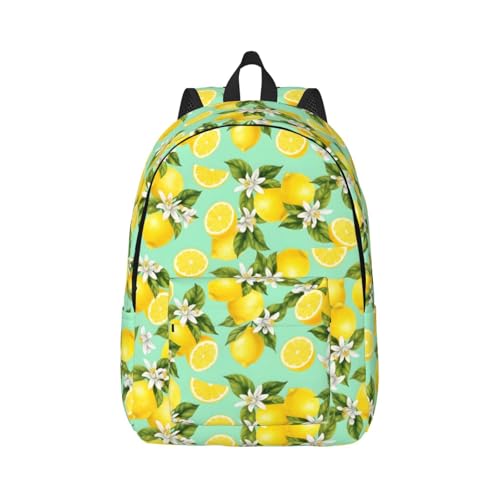 Sac à dos citron pour femme | Grand sac de voyage motif fruit de 17,7 pouces