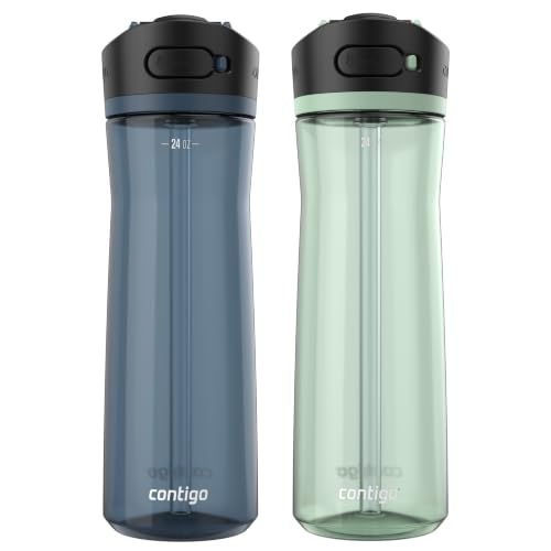 Contigo Ashland 2.0 Water Bottle with AUTOSPOUT Lid, 24 oz (709 mL), Agave & Blueberry, 2 Pack
