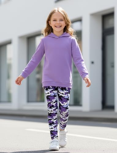 Image of PATPAT Girls 2 Piece Outfits Long Sleeve Hoodie and Leggings Clothing Set Outfits for Girls 4-12Y Fall /Winter Outfits