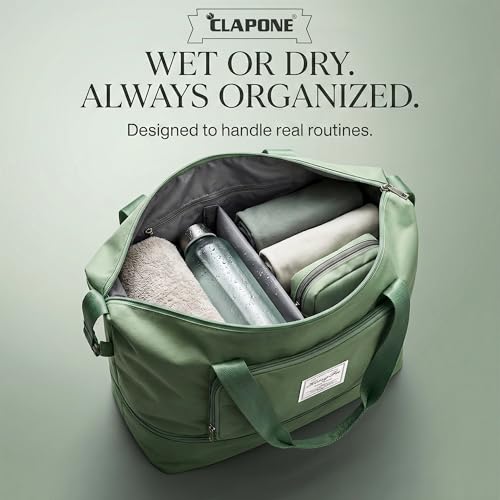 Image of CLAPONE 41 Litre Expandable Nylon Travel Bags for Women /Duffle Bags for Women Luggage /Foldable Vanity Travelling Handbags /Waterproof Hand Bag for Ladies Personal Items (Green)