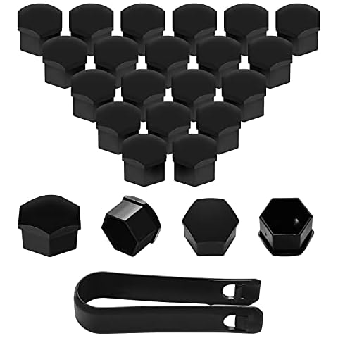 moinkerin 20 Pieces Wheel Nut Caps Wheel Nut Covers 17mm Bolt Cover Car Wheel Caps for Cars- Not Suitable for Q7(17mm) (Black, 17mm) Cover