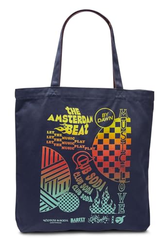 Sac à épaule Scotch & Soda grand cabas en toile bleu pour le bureau et les sorties