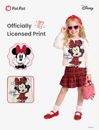 Image of Disney Girls' 2-Piece Outfit Sweatshirt Top & Pleated Skirt Set 2-9Y