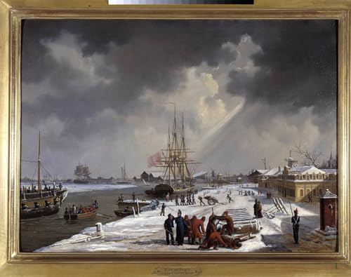 Cuadro en lienzo del Puerto de Rochefort para decorar el dormitorio con un toque marino vintage