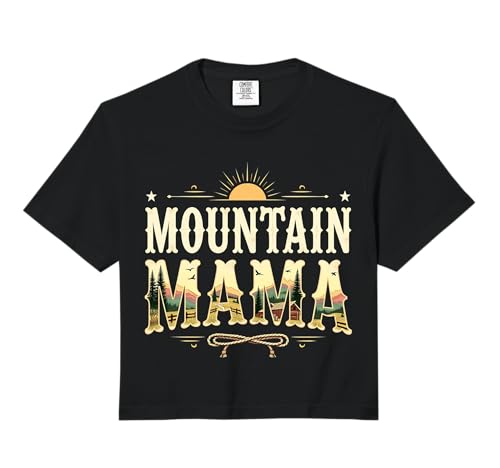 Mountain Mama Nature Lover Retro Wilderness Adventure Comfort Colors Crop Top