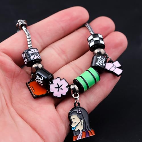 SONGCHANGJEWELRY Nezuko Bracelet – Colorful Charm Beads Inspired by Anime Slayer – Anime Gift for Fans and Collectors2