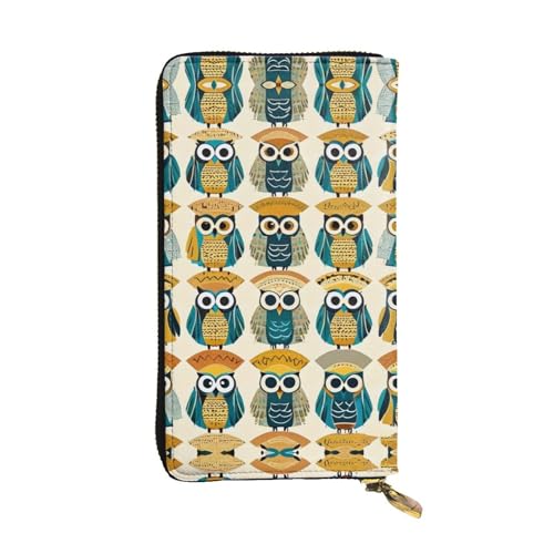 Women's Long Cash Wallet, PU Leather Elegant Clutch Change Purses with Zipper, Travel, Gifts (Wise Owl Print)