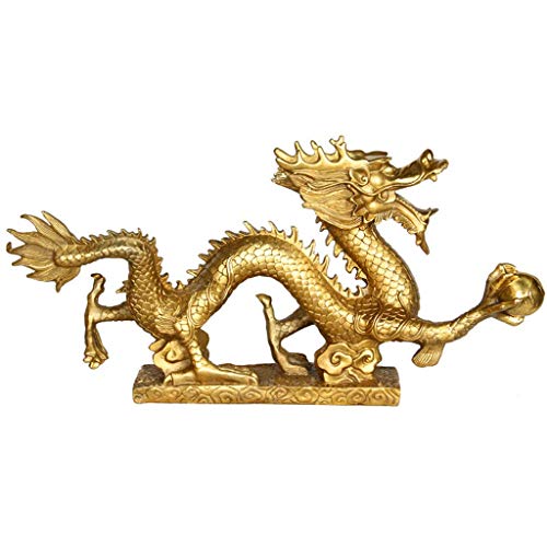 Statue de dragon en bronze feng shui zodiaque pour décoration maison