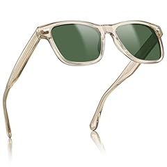 C5-1. Transparent Tea Frame Green Lens