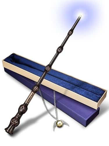 Napto Light Up Wizard Wand, Magic Witches Staff Wand for Cosplay, Illuminating Toy, Witchcraft Cosplay Accessories with Necklace for Halloween Birthday Party Gift (Righteous)