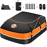 Sailnovo Car Roof Bag 21 Cubic Feet Foldable Roof Box, Soft Roof Box Storage for Most Cars with/without Roof Bars, Include 6 Reinforced Straps,6 Door Hooks，Anti-Slip Mat