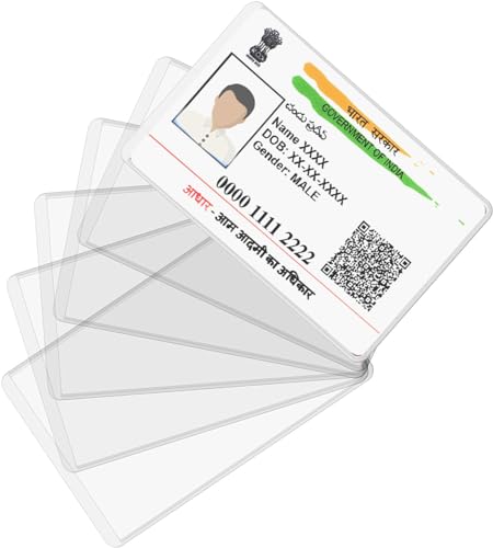 Image of Fairus Card Protector - Plastic Holder for Aadhar, Credit, Business, Pan, Driving License - Waterproof Cards Plastic Protector (10)