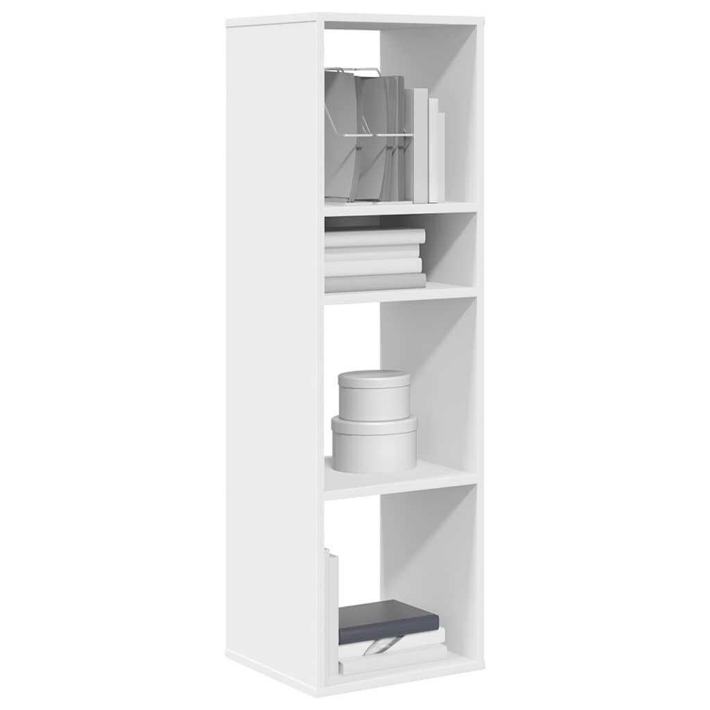 Estantería de madera Homgoday blanco 34x31x112 cm para organizar libros en el salón