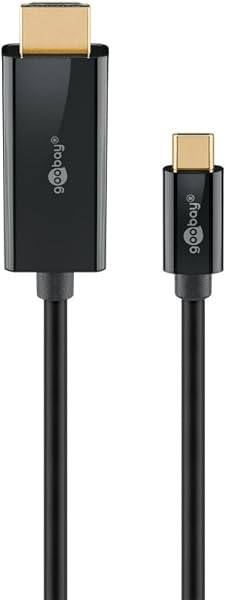 goobay USB C auf HDMI 2.0 Kabel - Vergoldete Stecker, Ultra HD Auflösungen bis zu 4K @ 60 Hz, USB-C Adapter auf HDMI für Laptop, PS5, Xbox, Apple TV 4K, Fernseher Zubehör - 2m - 75697
