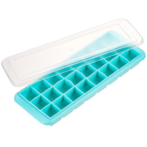 Arcjunys Eiswürfelform Silikon mit Deckel - Ice Cube Tray Eiswürfelbehälter für Cocktails, Whisky und Getränke in Blau