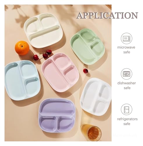 Piatti piani divisi, vassoio in ceramica con scomparti per controllo delle porzioni, ideale per servire dessert e insalate