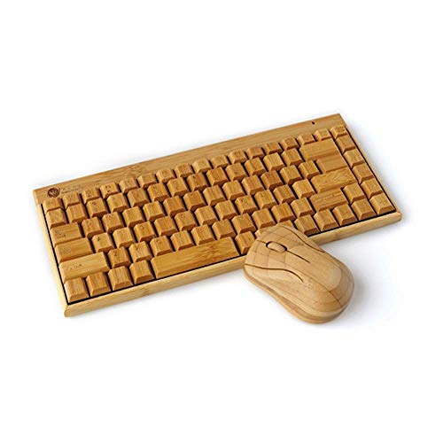 KYLL ミニBluetooth木製キーボード&マウスコンボワイヤレス環境に優しい絶妙な竹製品ホームおよびオフィス用キーパッド