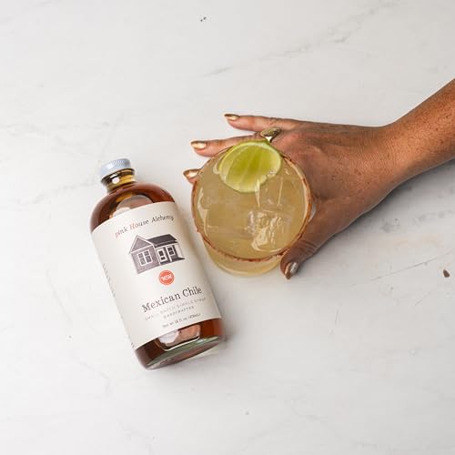 Image of Pink House Alchemy Mexican Chile Simple Syrup, 16 oz, Handcrafted | Small-Batch All-Natural Mixer for Cocktails, Coffee, Mocktails, Baking, All Holidays Gourmet Gift, Made in Arkansas U.S.A.