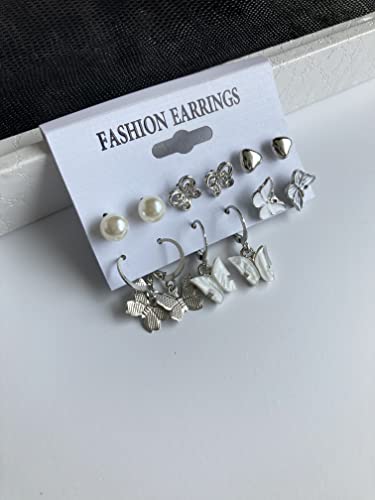 Image of ANNACREATIONS Stylish combo of pearl stud hoop earrings set for Women Girls