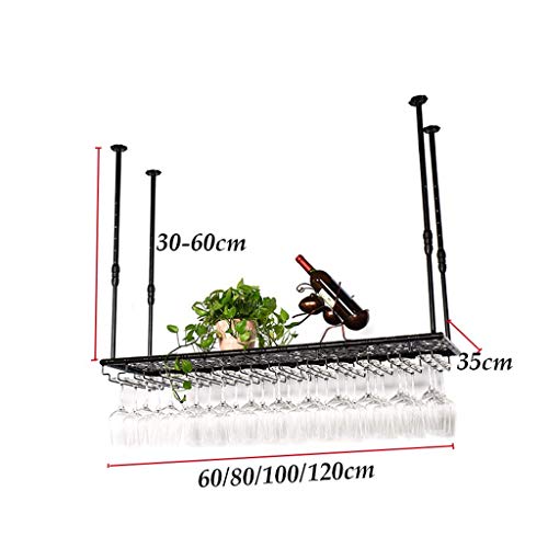 Support de rangement au plafond réglable pour bouteille et casier à vin suspendu