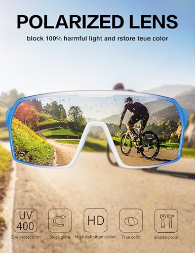 Image of BIRCEN Polarized Baseball Sunglasses for Sports: TR90 Lightweight Running Sunglasses Cycling Glasses for Outdoor Runners MTB