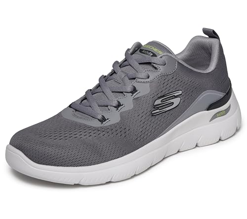 Skechers Mens Arch Fit Summits Sneaker Charcoal/Lime 13