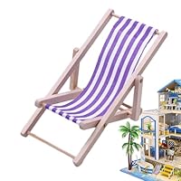 Mini Beach Chair, Mini Long Chair - Folding Magic Garden Decoration, Long Chair Model, Chair Toy for Home Office Garden Decoration, Furniture Accessories