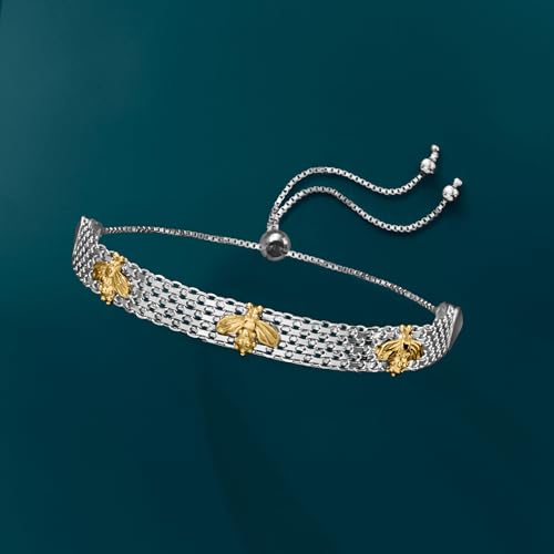 Ross-Simons Two-Tone Sterling Silver Bumblebee Bolo Bracelet4